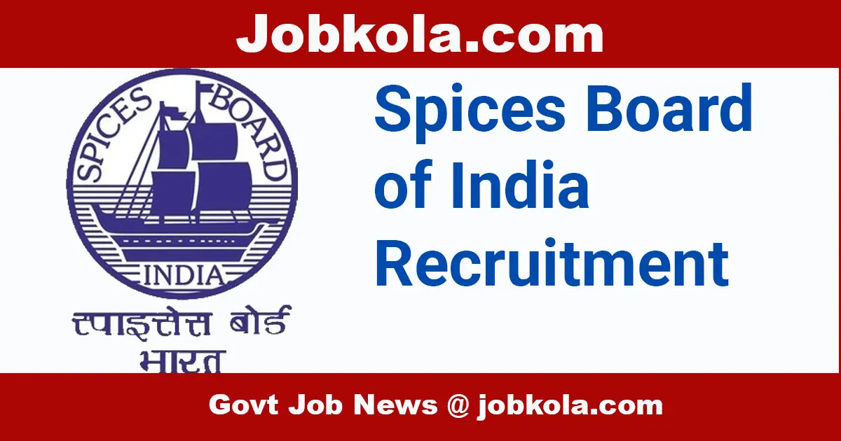 Spices Board Recruitment 2024 - Trainee Analyst (Chemistry)