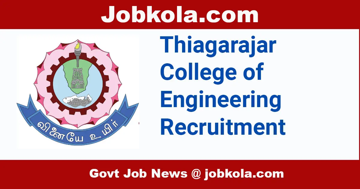 Thiagarajar College Recruitment 2024 - Assistant Professor
